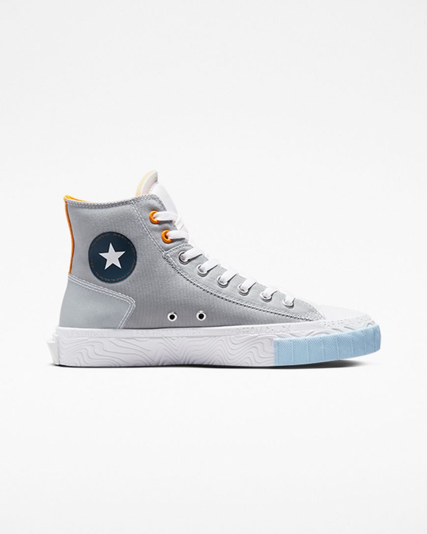 Dámské Boty Vysoké Converse Chuck Taylor Alt Star Reflective Shine Šedé Bílé Oranžové | CZ AIHZ43